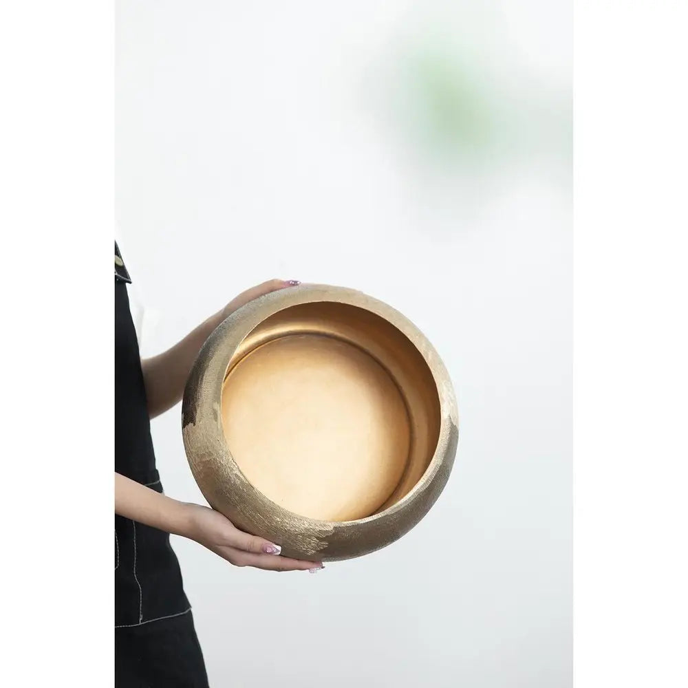 5" Gold Round Aluminum Table Vase - NOBLE HOME INTERIORS