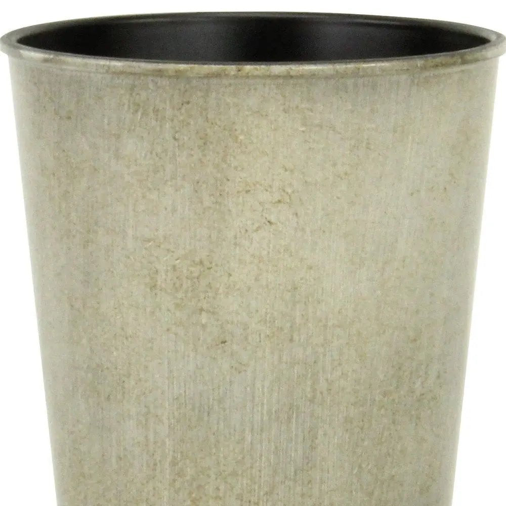 5" Gray Recycled Plastic Indoor Outdoor Round Pot Planter - NOBLE HOME INTERIORS
