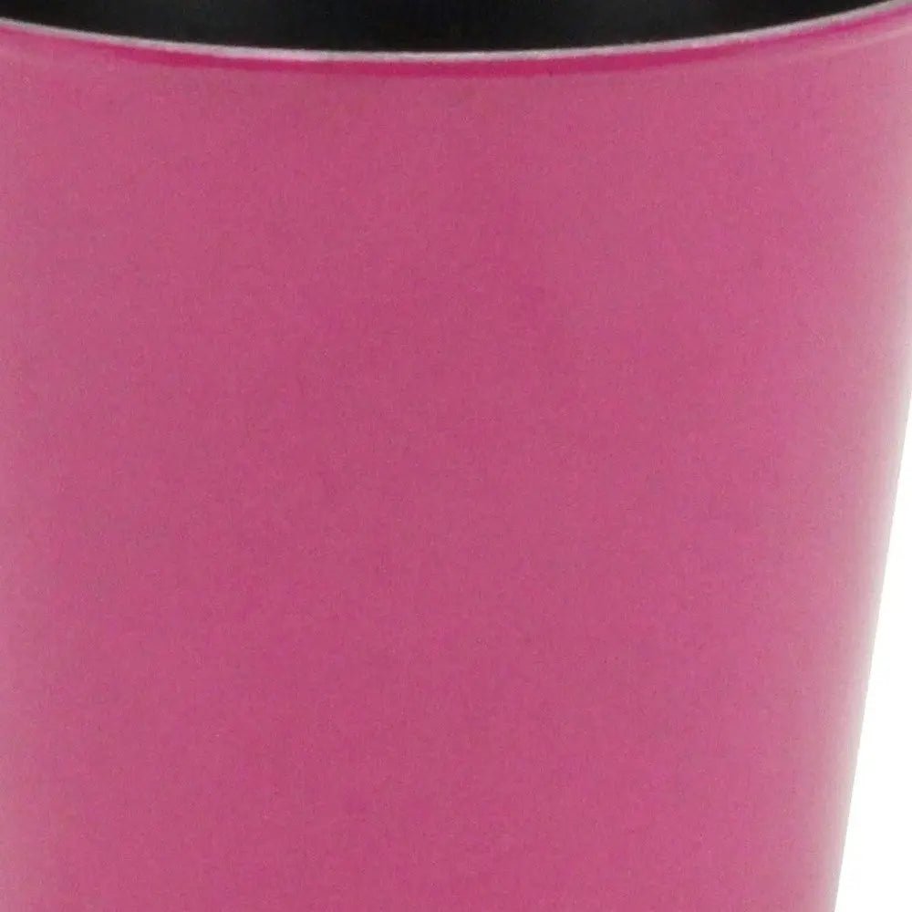5" Hot Pink Recycled Plastic Indoor Outdoor Round Pot Planter - NOBLE HOME INTERIORS