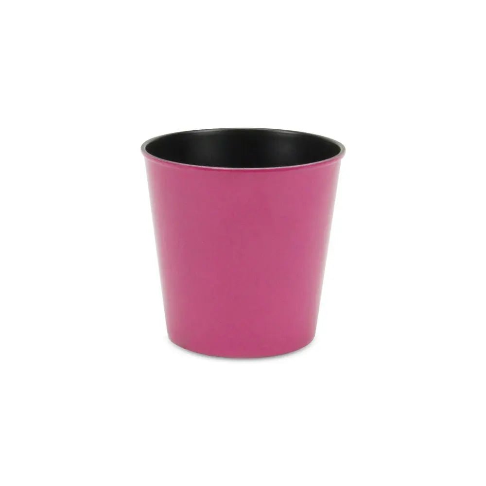5" Hot Pink Recycled Plastic Indoor Outdoor Round Pot Planter - NOBLE HOME INTERIORS