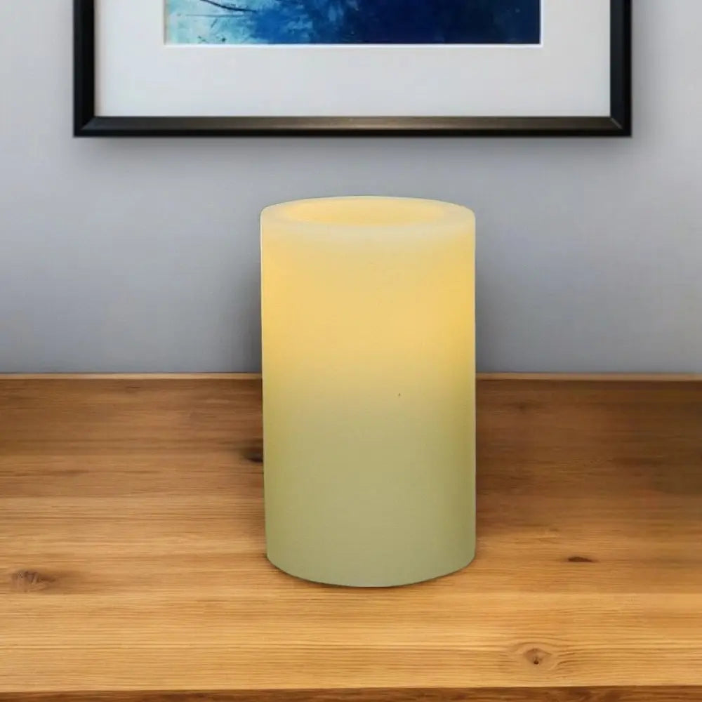 5" Ivory Flameless Pillar Candle - NOBLE HOME INTERIORS