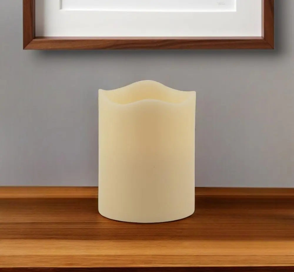 5" Ivory Flameless Pillar Candle - NOBLE HOME INTERIORS