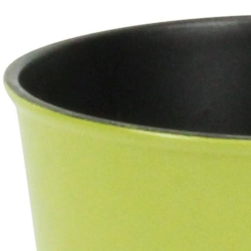 5" Lime Green Recycled Plastic Indoor Outdoor Round Pot Planter - NOBLE HOME INTERIORS