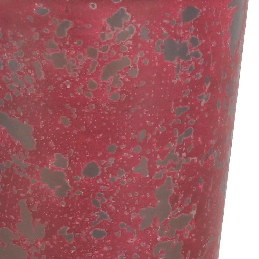 5" Red Recycled Plastic Indoor Outdoor Round Pot Planter - NOBLE HOME INTERIORS