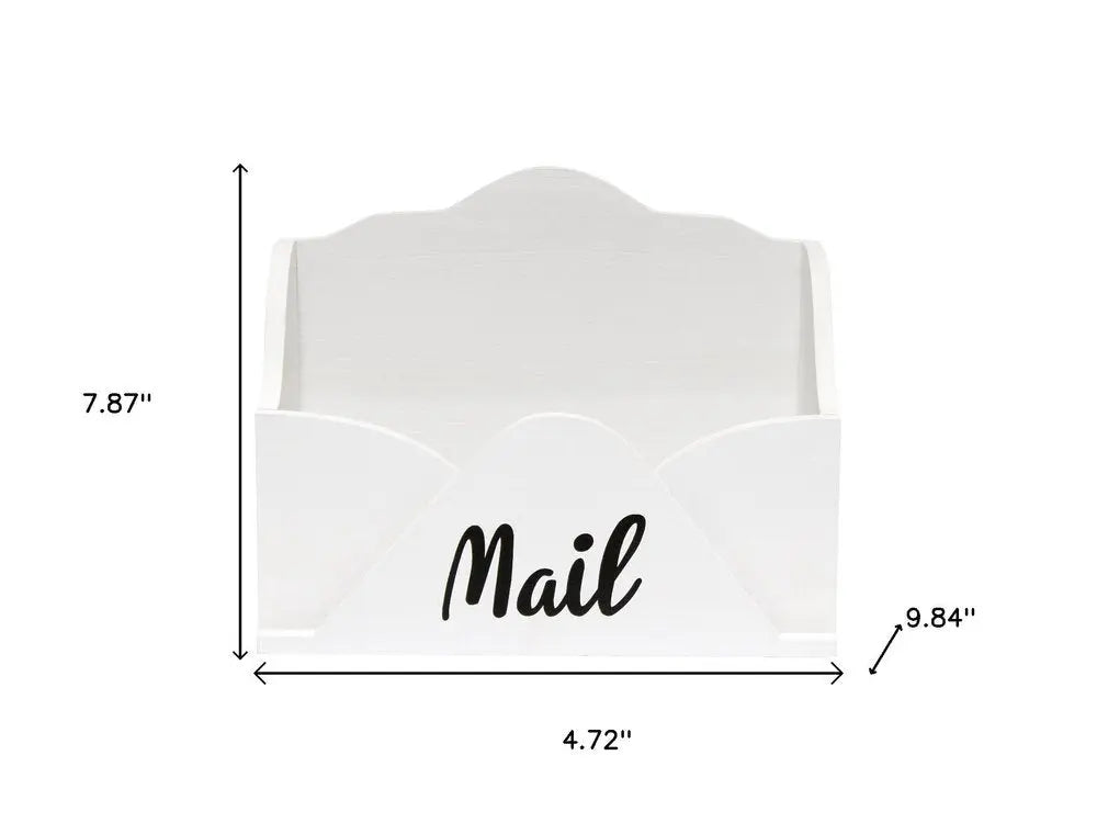 5" White Wood Desk Organizer - NOBLE HOME INTERIORS