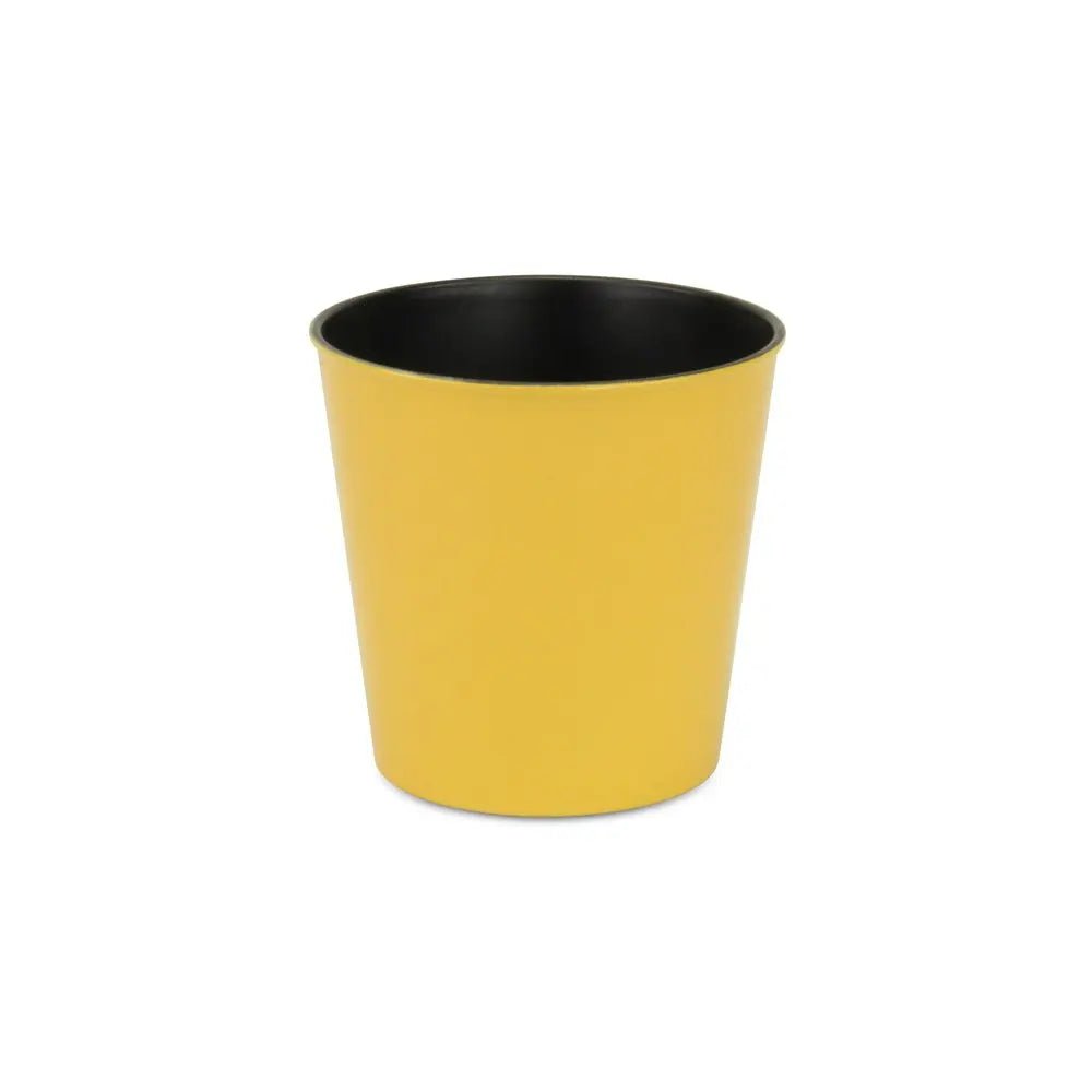 5" Yellow Recycled Plastic Indoor Outdoor Round Pot Planter - NOBLE HOME INTERIORS