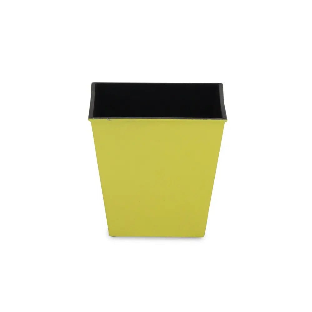 5" Yellow Recycled Plastic Indoor Outdoor Square Pot Planter - NOBLE HOME INTERIORS