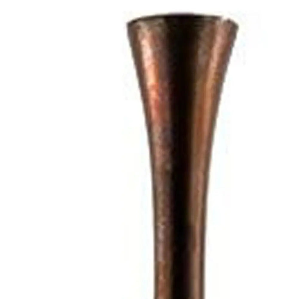 50" Burnished Brown Aluminum Floor Vase - NOBLE HOME INTERIORS