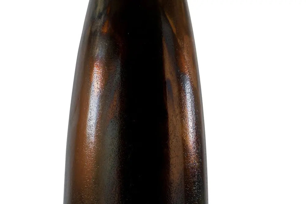 50" Burnished Brown Aluminum Floor Vase - NOBLE HOME INTERIORS