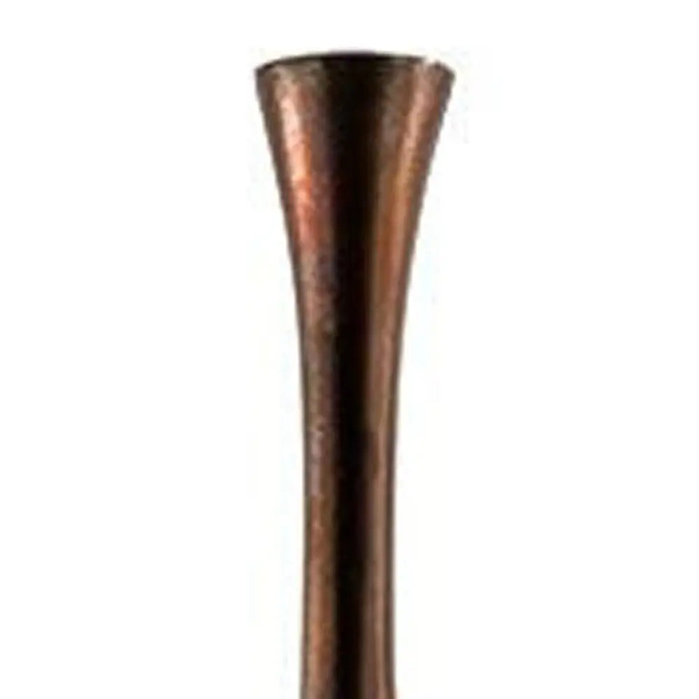 50" Burnished Brown Aluminum Floor Vase - NOBLE HOME INTERIORS