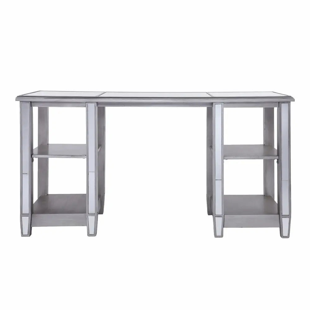 50" Silver Mirrored Writing Desk - NOBLE HOME INTERIORS
