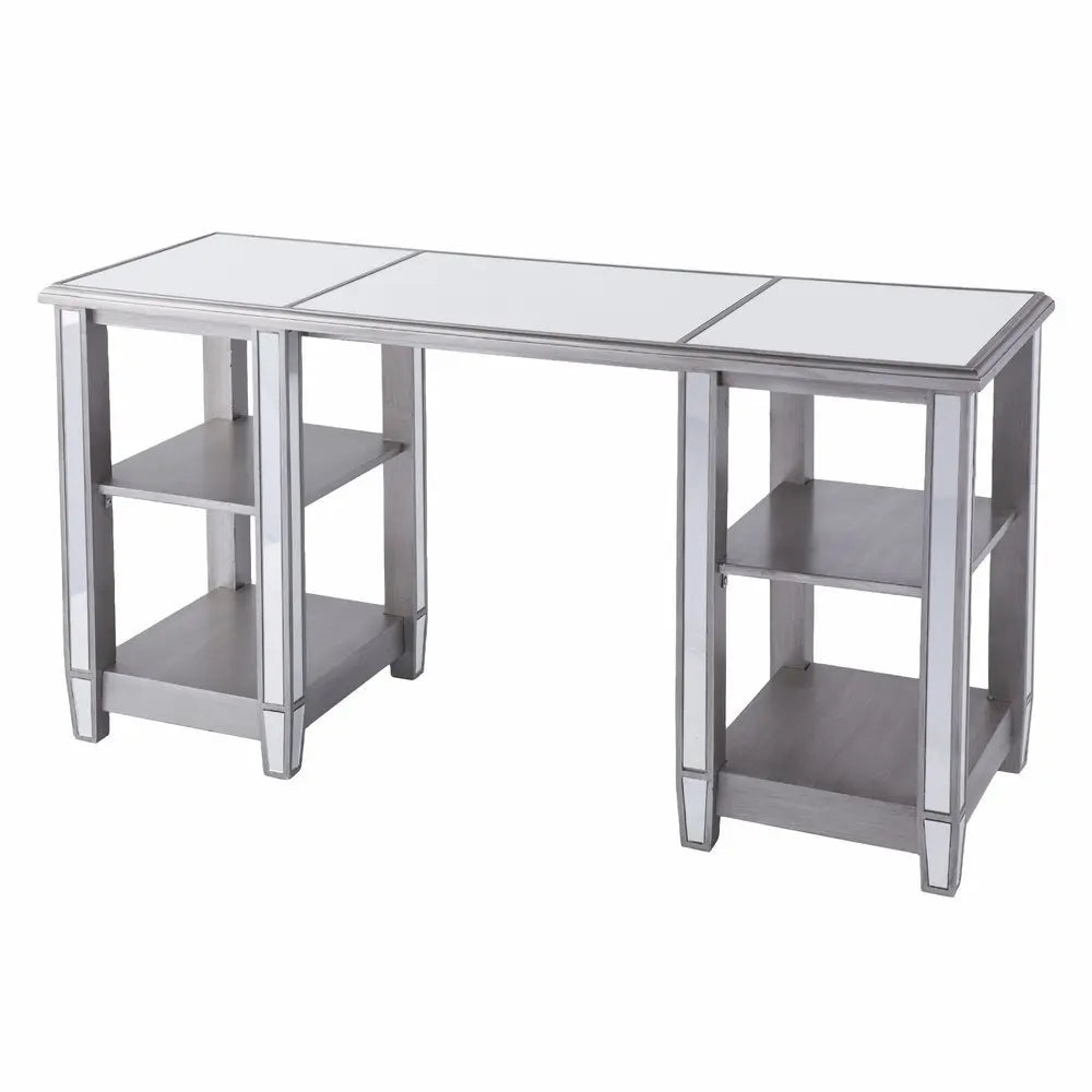 50" Silver Mirrored Writing Desk - NOBLE HOME INTERIORS