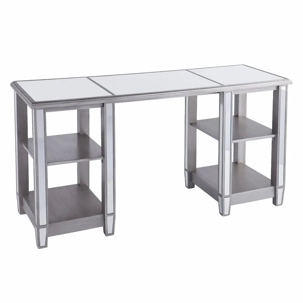 50" Silver Mirrored Writing Desk - NOBLE HOME INTERIORS