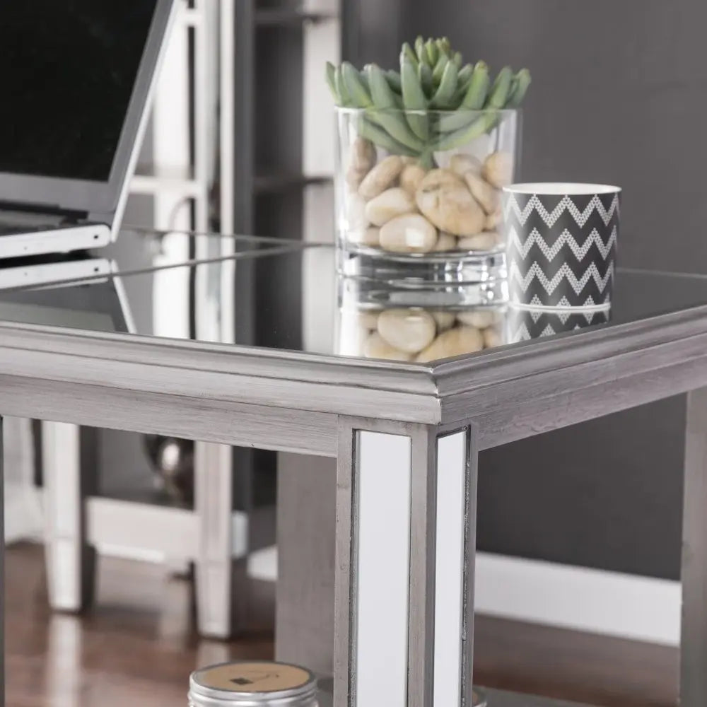 50" Silver Mirrored Writing Desk - NOBLE HOME INTERIORS