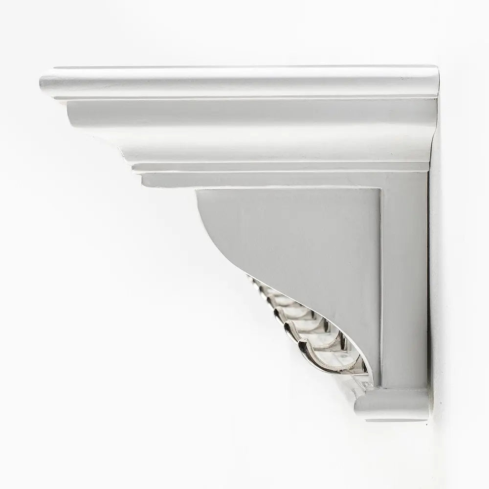 51" White Solid Wood Eight Hook Wall Mount Coat Rack - NOBLE HOME INTERIORS