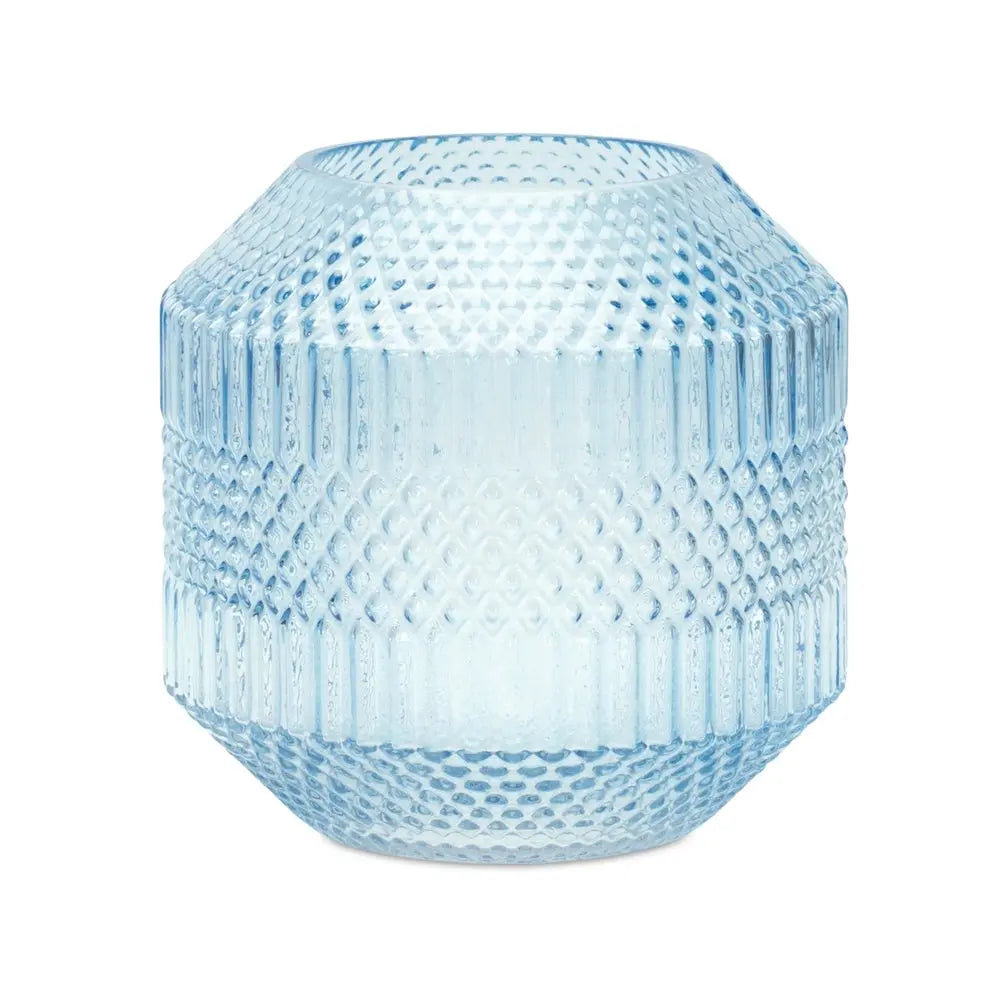 8" Pale Blue Geometric Cylinder Glass Table Vase HomeRoots