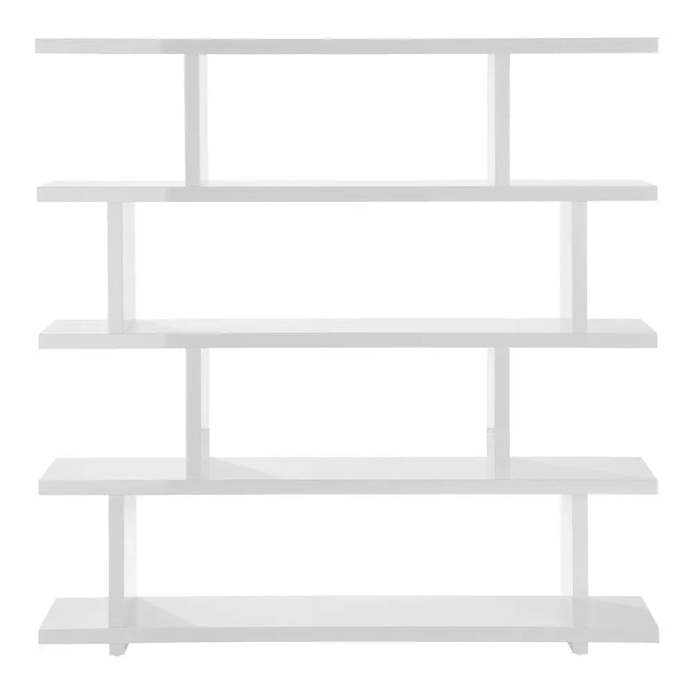 White Wood Five Tier Bookcase HomeRoots