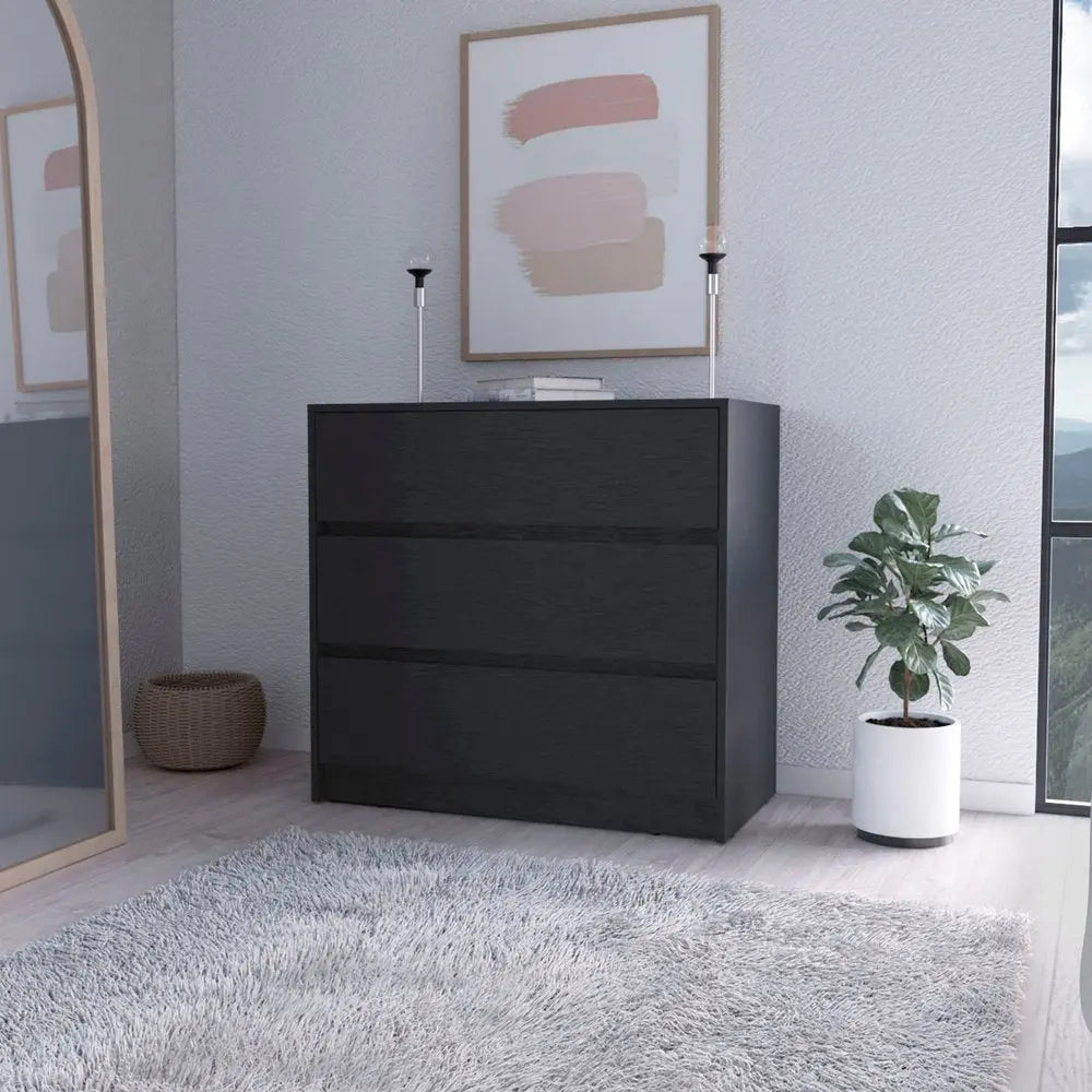 33" White Three Drawer Dresser HomeRoots