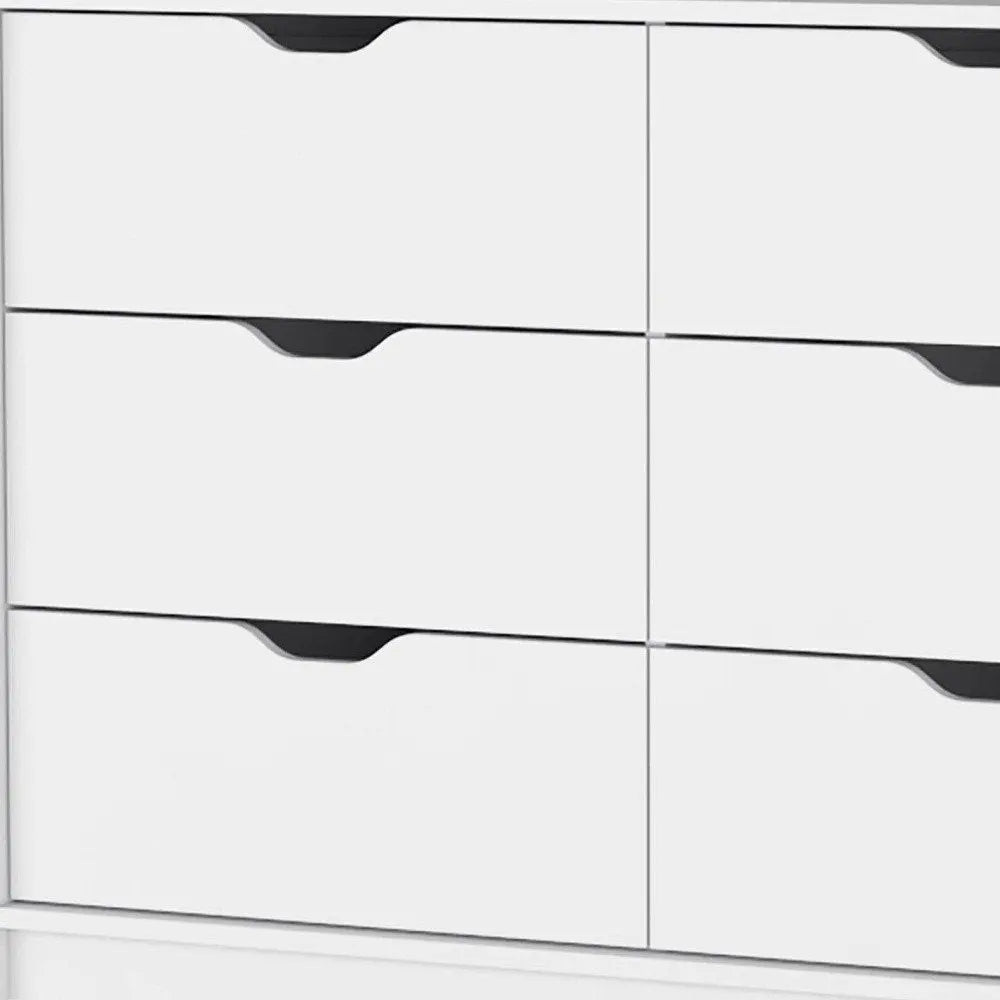 42" White Six Drawer Dresser HomeRoots