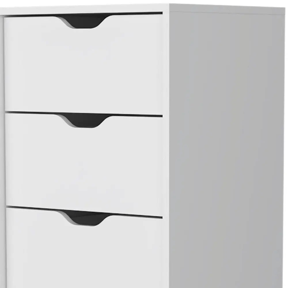 18" White Five Drawer Dresser HomeRoots