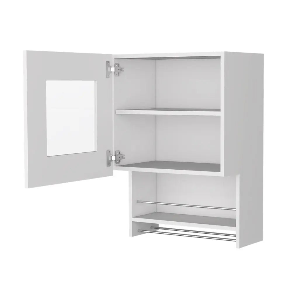 20" White Accent Cabinet With Two Shelves HomeRoots