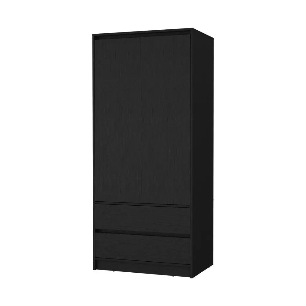 32" Black Accent Cabinet Soft Close With Multiple Shelves And Three Drawers HomeRoots