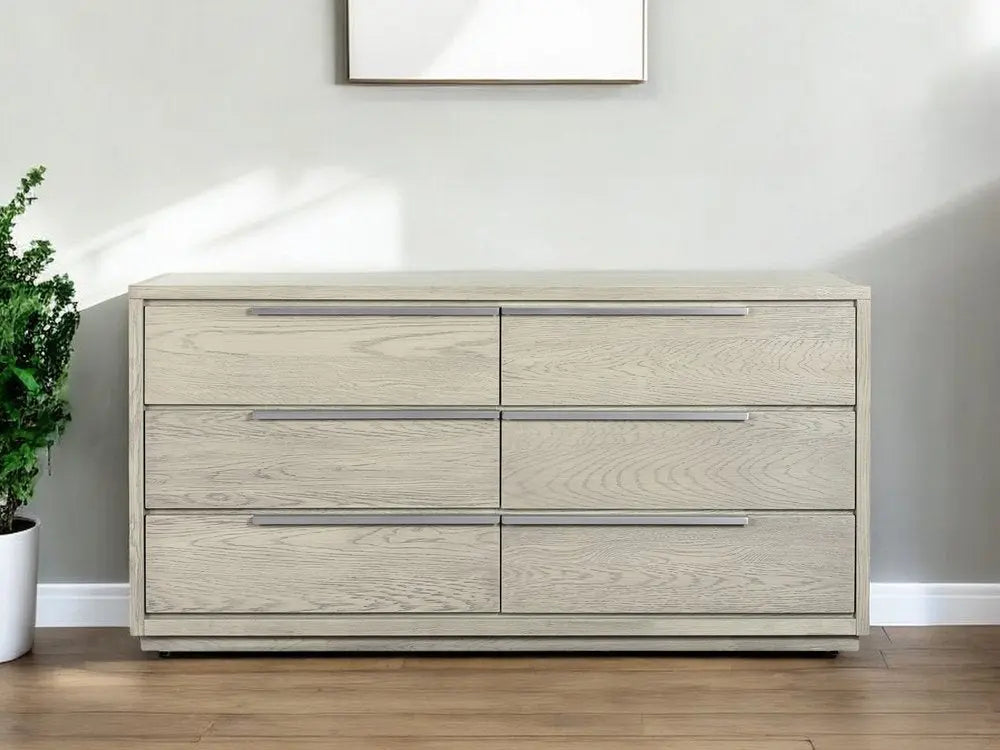 63" Gray Solid Wood Six Drawer Double Dresser HomeRoots