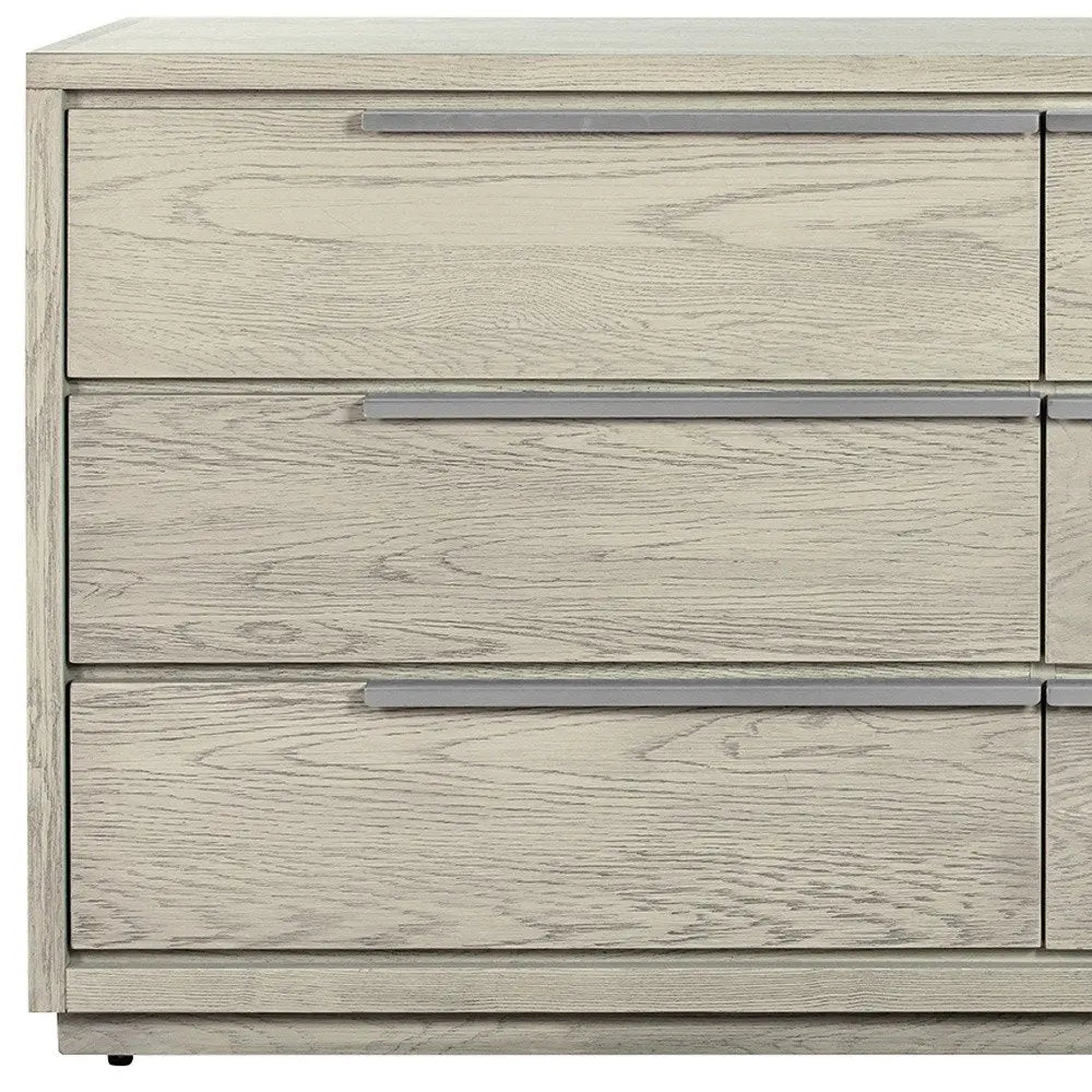 63" Gray Solid Wood Six Drawer Double Dresser HomeRoots