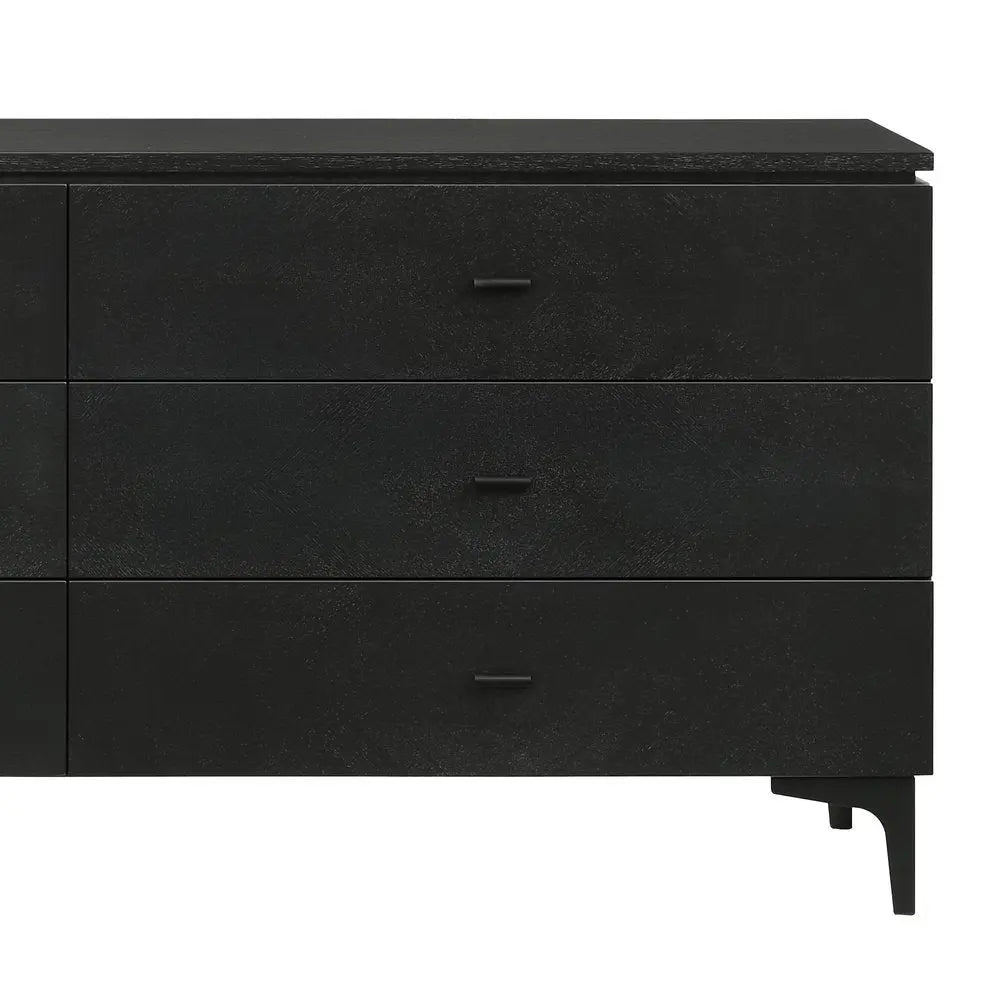 63" Black Six Drawer Double Dresser HomeRoots
