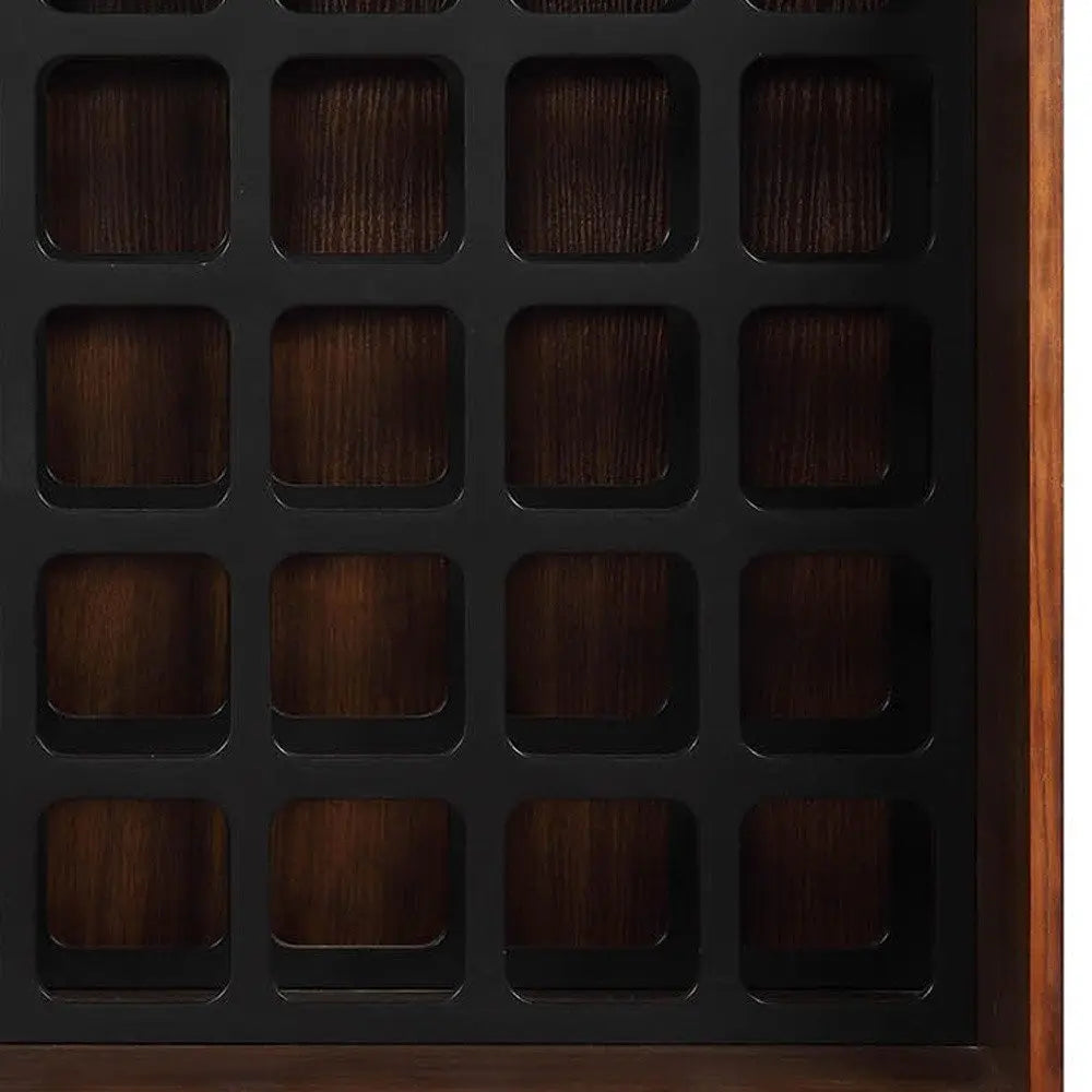 52" Brown And Black Wood Bar Cabinet With Three Drawers - NOVA HOME FURNITURE