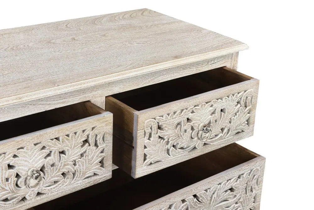 35" White Solid Wood Six Drawer Chest HomeRoots