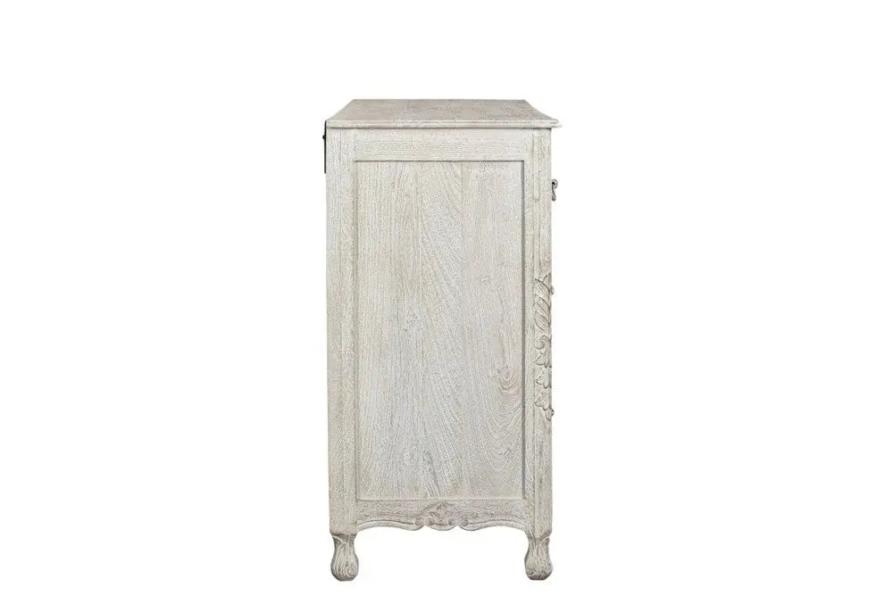 35" White Solid Wood Six Drawer Chest HomeRoots