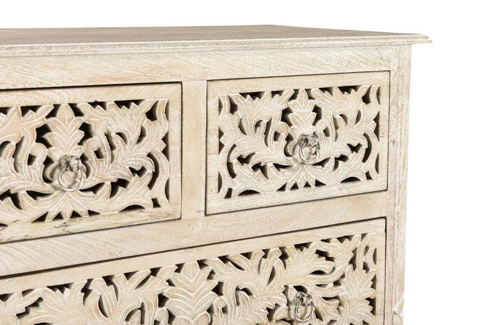 35" Gray Solid Wood Six Drawer Chest HomeRoots