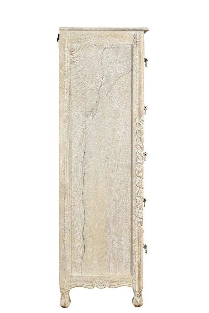 35" Gray Solid Wood Six Drawer Chest HomeRoots