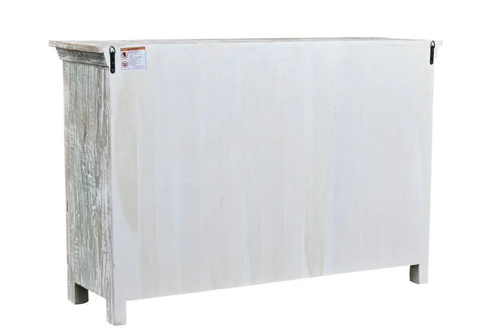 60" White Solid Wood Six Drawer Double Dresser HomeRoots