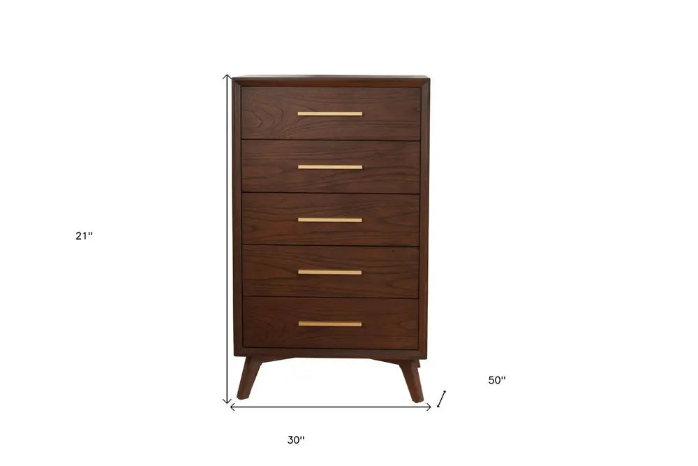 60" Walnut Solid Wood Seven Drawer Double Dresser HomeRoots