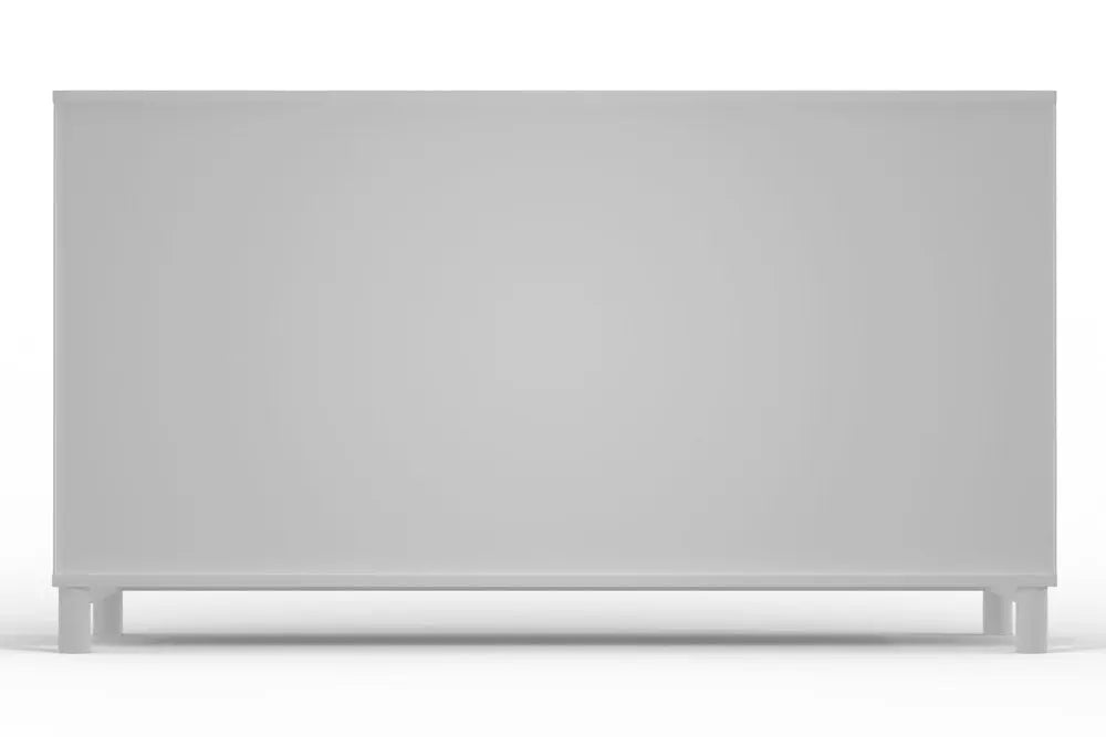 61" White Solid Wood Six Drawer Double Dresser HomeRoots