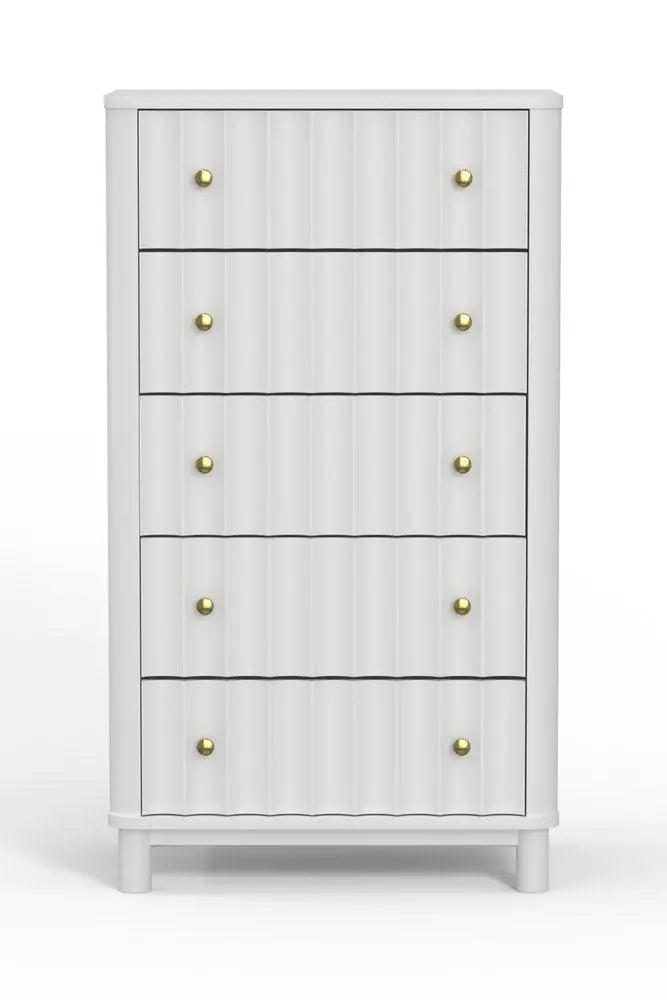 61" White Solid Wood Six Drawer Double Dresser HomeRoots