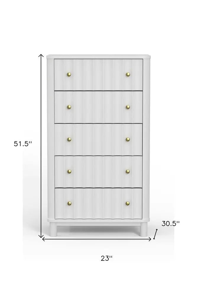 61" White Solid Wood Six Drawer Double Dresser HomeRoots