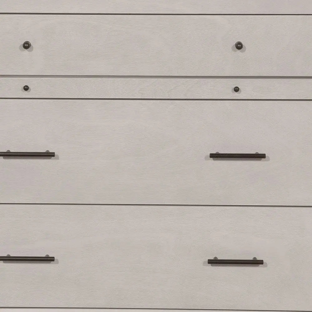 59" Gray Solid Wood Seven Drawer Double Dresser HomeRoots