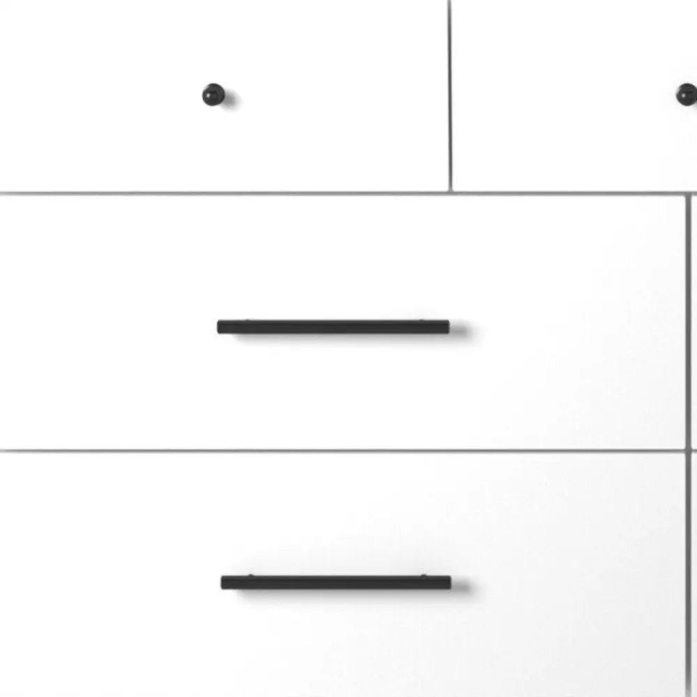 56" White Solid Wood Seven Drawer Double Dresser HomeRoots