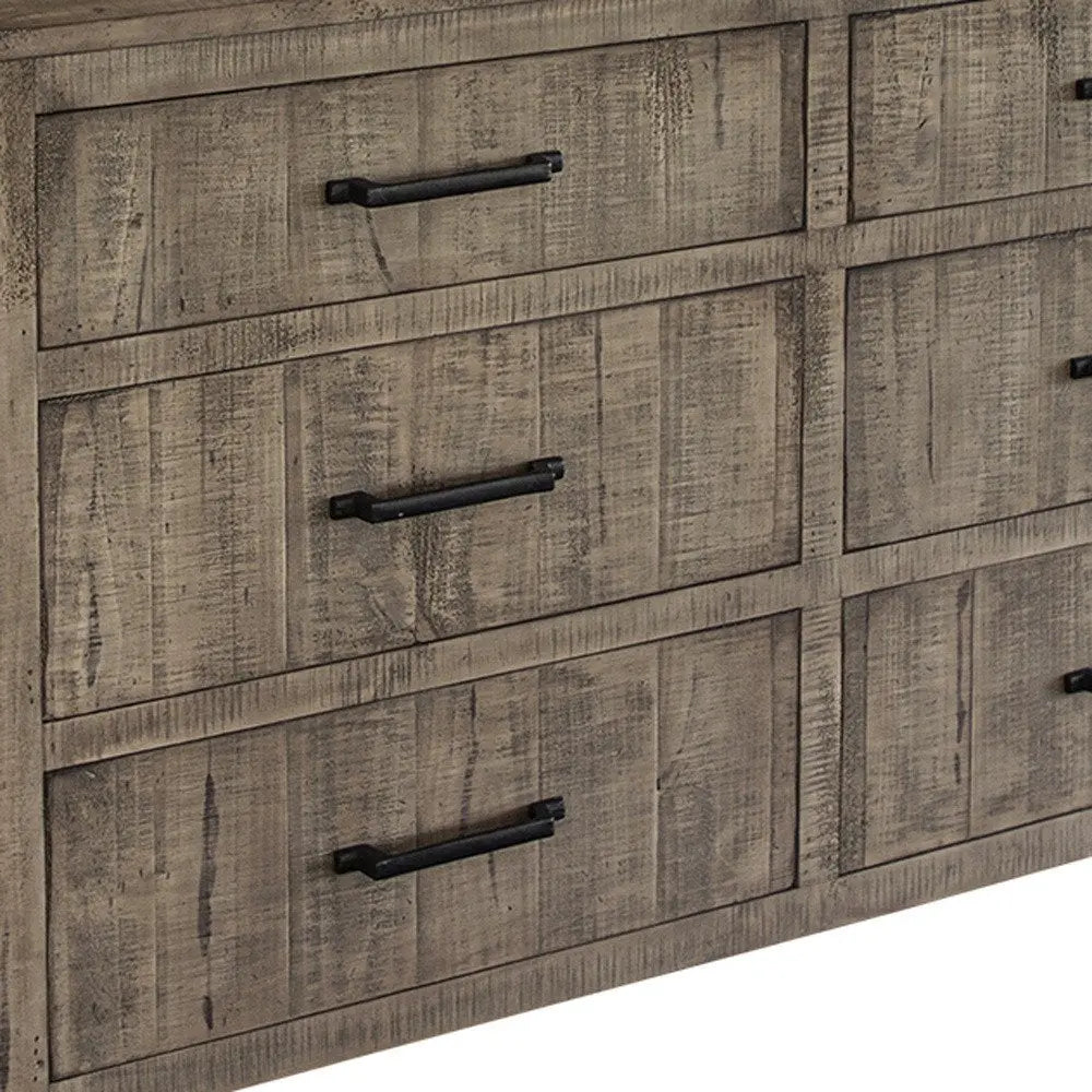 62" Brown Solid Wood Six Drawer Double Dresser HomeRoots