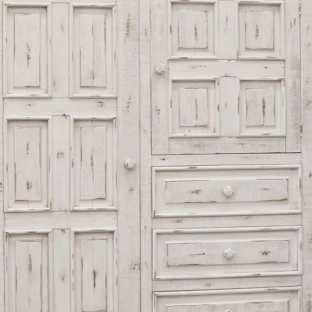 55" White Solid Wood Three Drawer Gentlemans Chest HomeRoots