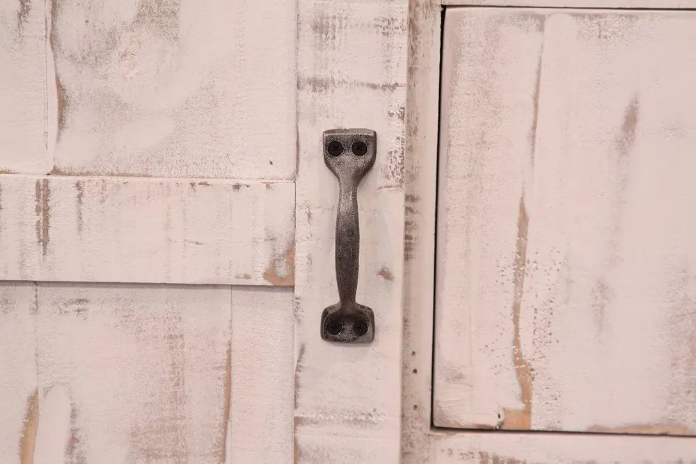 62" Antiqued White Solid Wood Six Drawer Triple Dresser HomeRoots