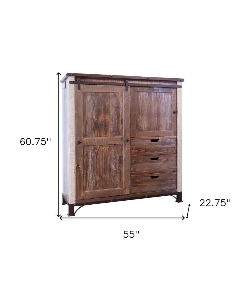 61" Brown Solid Wood Six Drawer Double Dresser HomeRoots