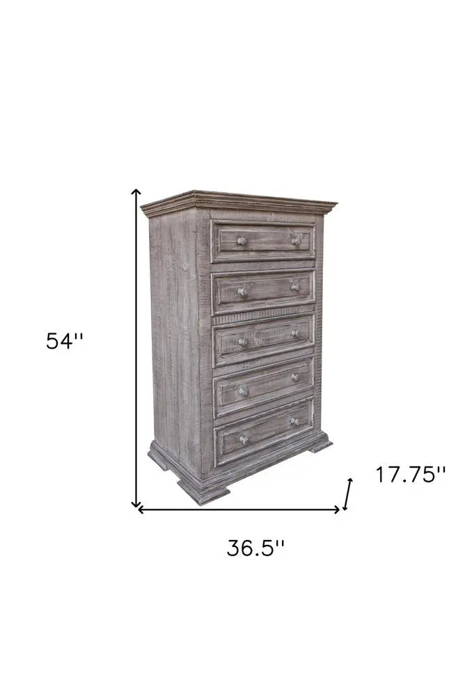 69" Gray Solid Wood Six Drawer Triple Dresser HomeRoots
