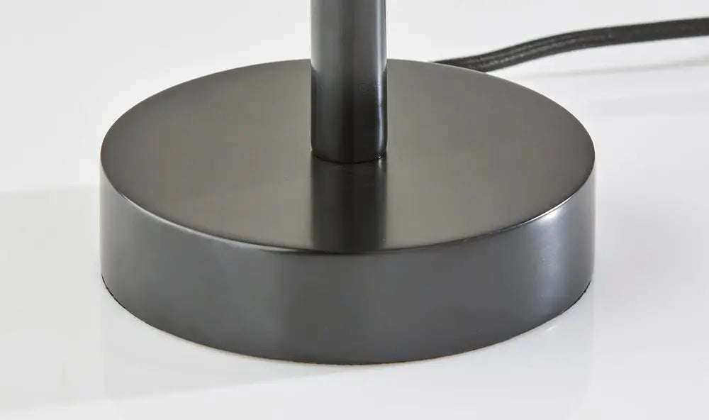 28" Black Solid Wood Round Table Lamp With Gray Drum Shade HomeRoots