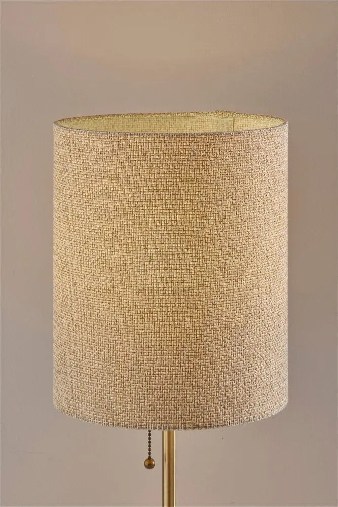 28" Black and Gold Marble and Metal Table Lamp With Beige Drum Shade HomeRoots