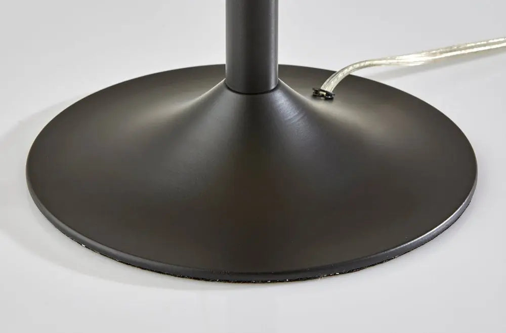 24" Antiqued Bronze Metal Candlestick Table Lamp With Off White Globe Shade HomeRoots