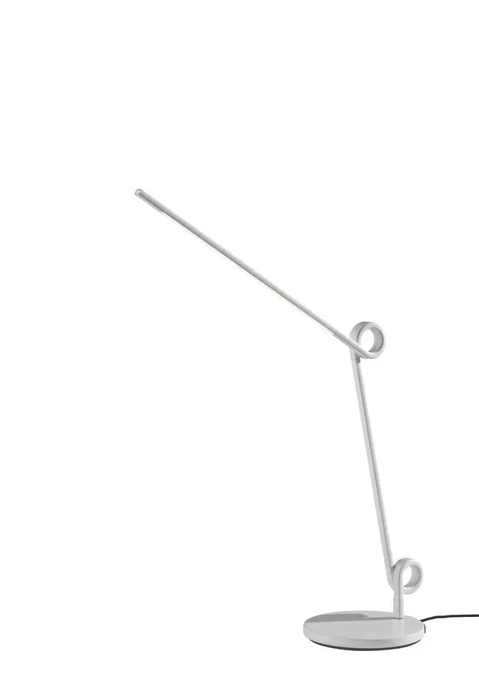 35" White Metal Novelty Desk Table Lamp HomeRoots